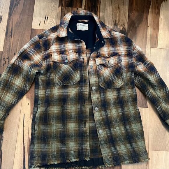 We The FREE PEOPLE Anneli Plaid Shirt Jacket Shacket Size XS - Picture 1 of 2